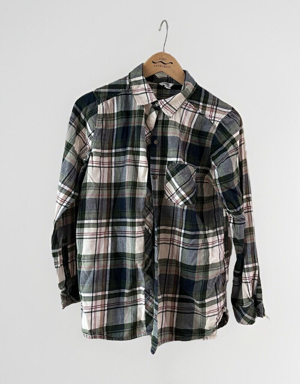 Sonoma Men’s Medium Plaid Shirt Long Sleeve Button Up Thick Cotton Button Pocket